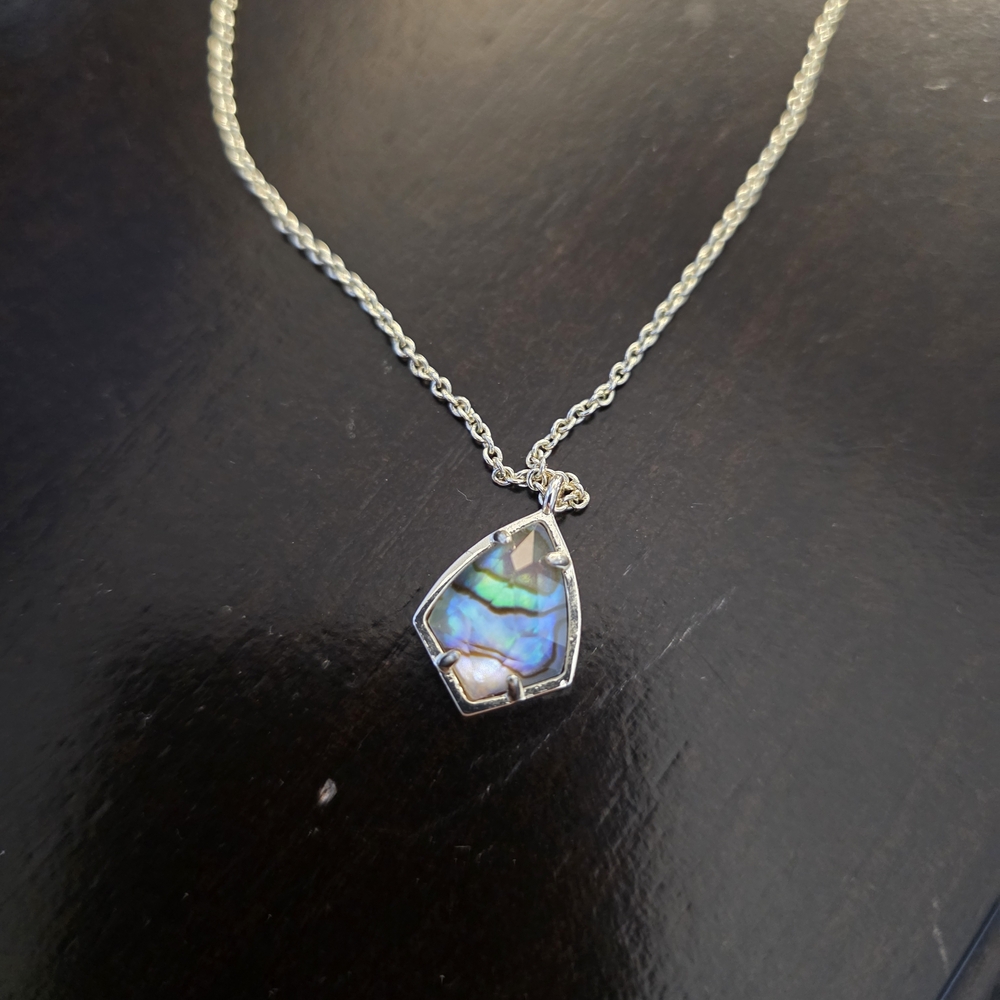 Kendra Scott Abalone Shell Silver Pendant Necklace - Multicolor